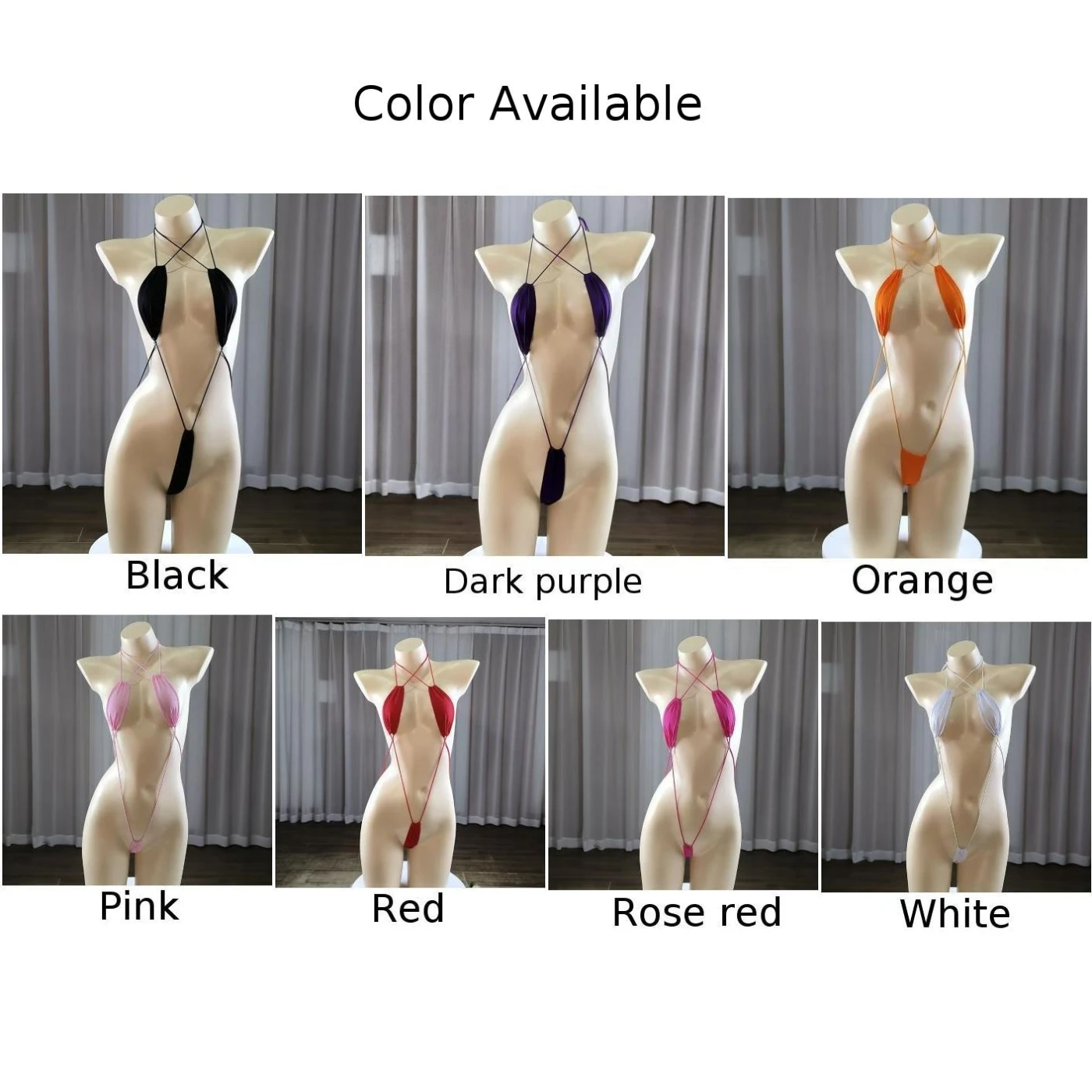 Mujer señoras lencería sexy Sling Shot Bikini traje de baño brasileño traje de baño vacaciones/diario Color sólido