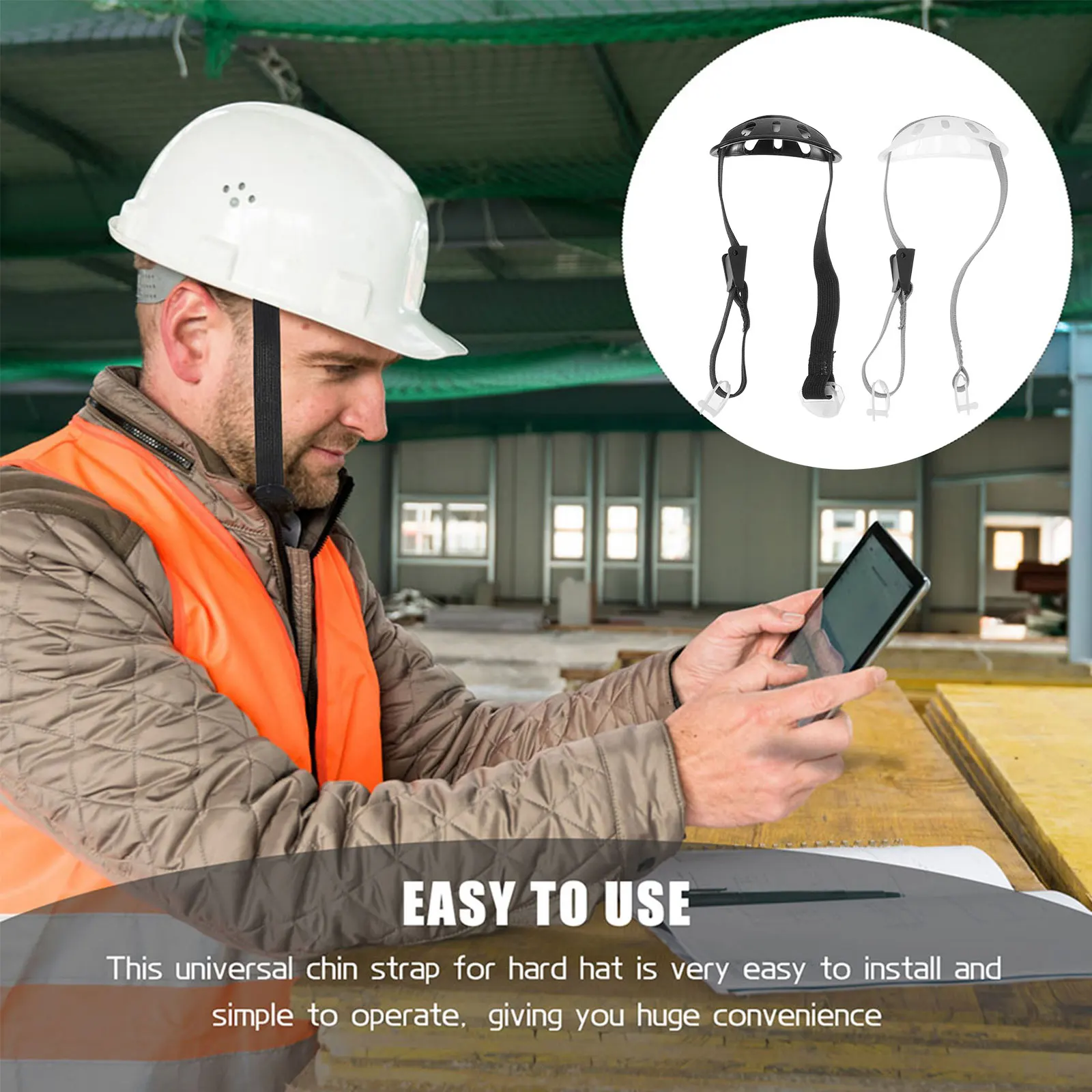 

2pcs Hard Hat Chin High-Grade Durable Lightweight Strap Adjustable Supplies Chin for Security