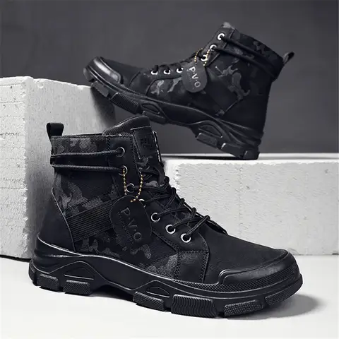 Bottes en toile pour hommes, bottes hautes en velours, chaudes et décontractées, pour l'extérieur, camouflage, bottes de travail, bottes du désert, nouvelle collection automne-hiver