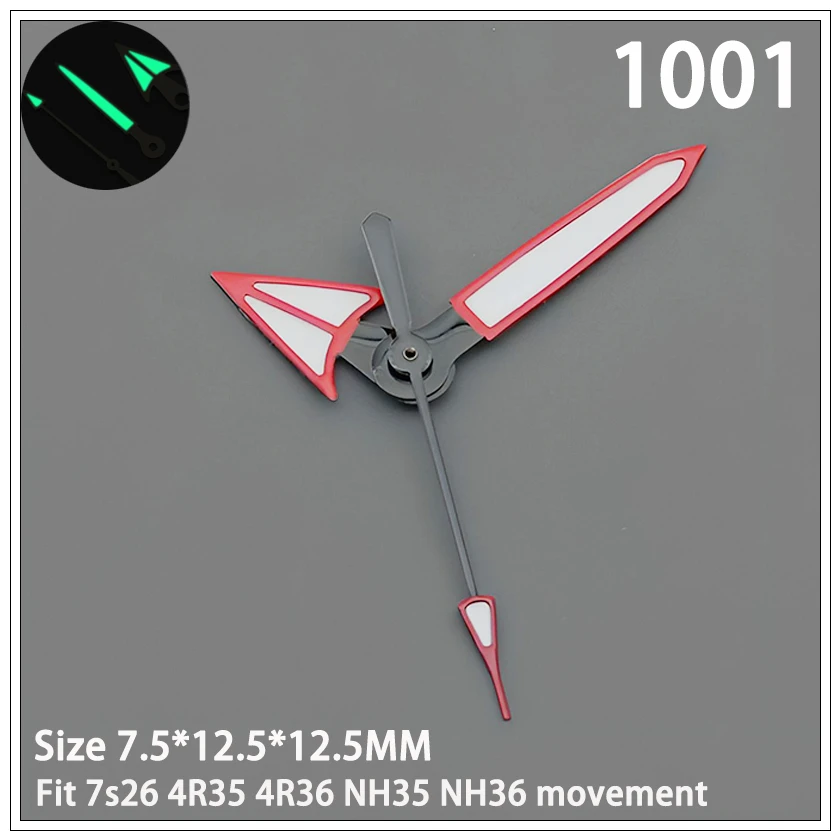 Gold And Silver Black Red Nh35 Hands Watch Hands