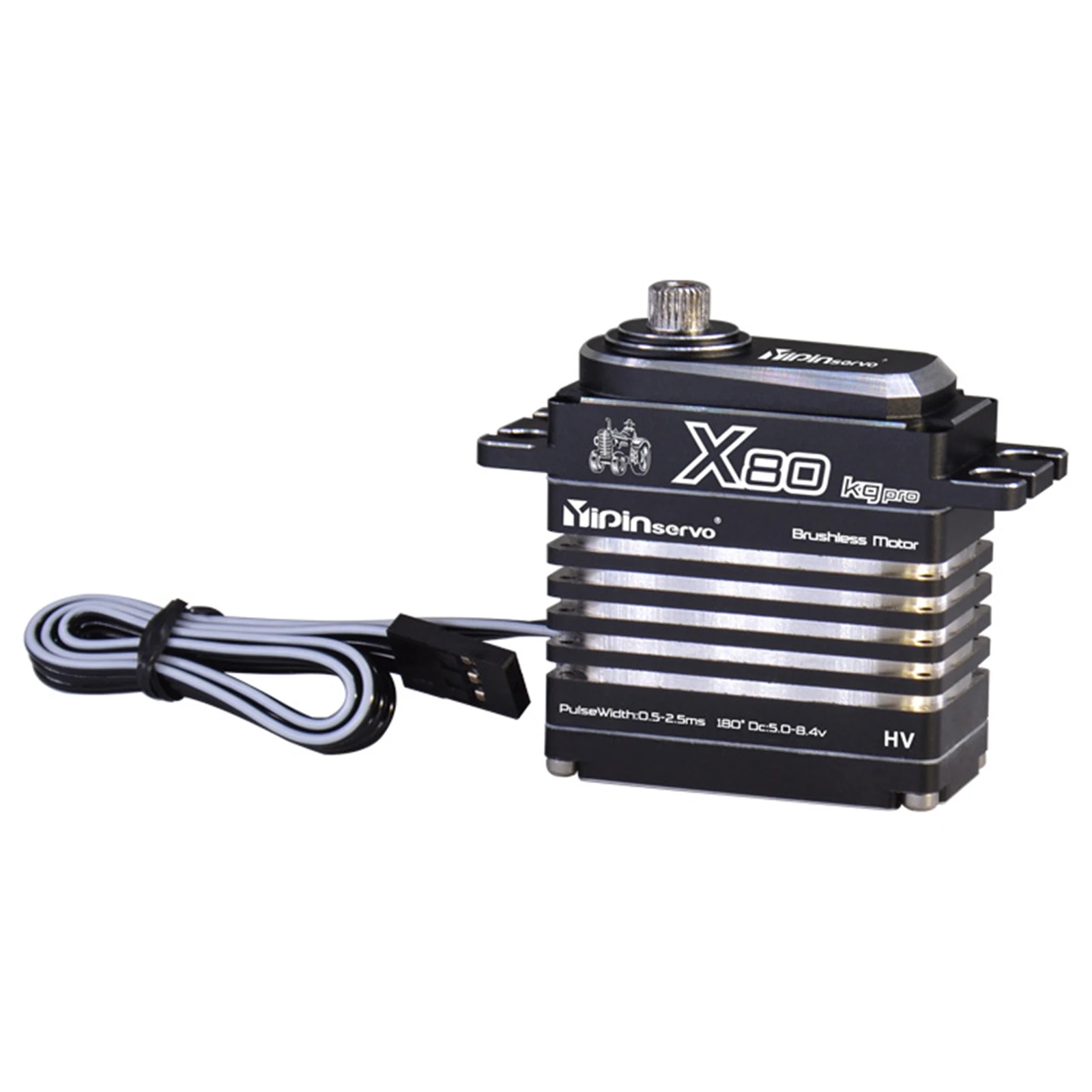 80Kg Borstelloze Servo Metalen Versnelling Ipx8 Waterdicht 0,09 Sec Voor Rc 1/8 Crawler Auto Upgrade Onderdelen