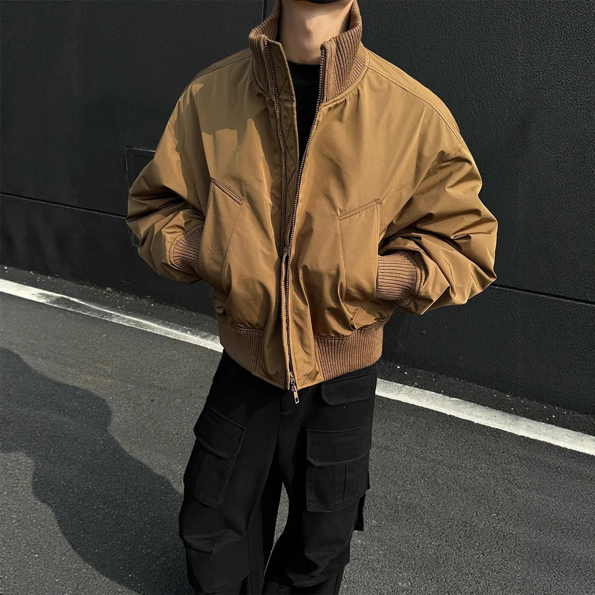 

Новая модная черная бейсбольная куртка-пилот для мужчин, осенняя ветрозащитная водонепроницаемая однотонная куртка, молодежная ветровка, пальто