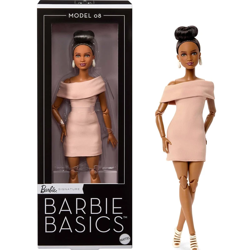 muneca-barbie-original-signature-basics-modelo-08-peinado-updo-vestido-color-bronceado-tacones-con-tiras-cuerpo-posable-juguete-para-ninas-regalo
