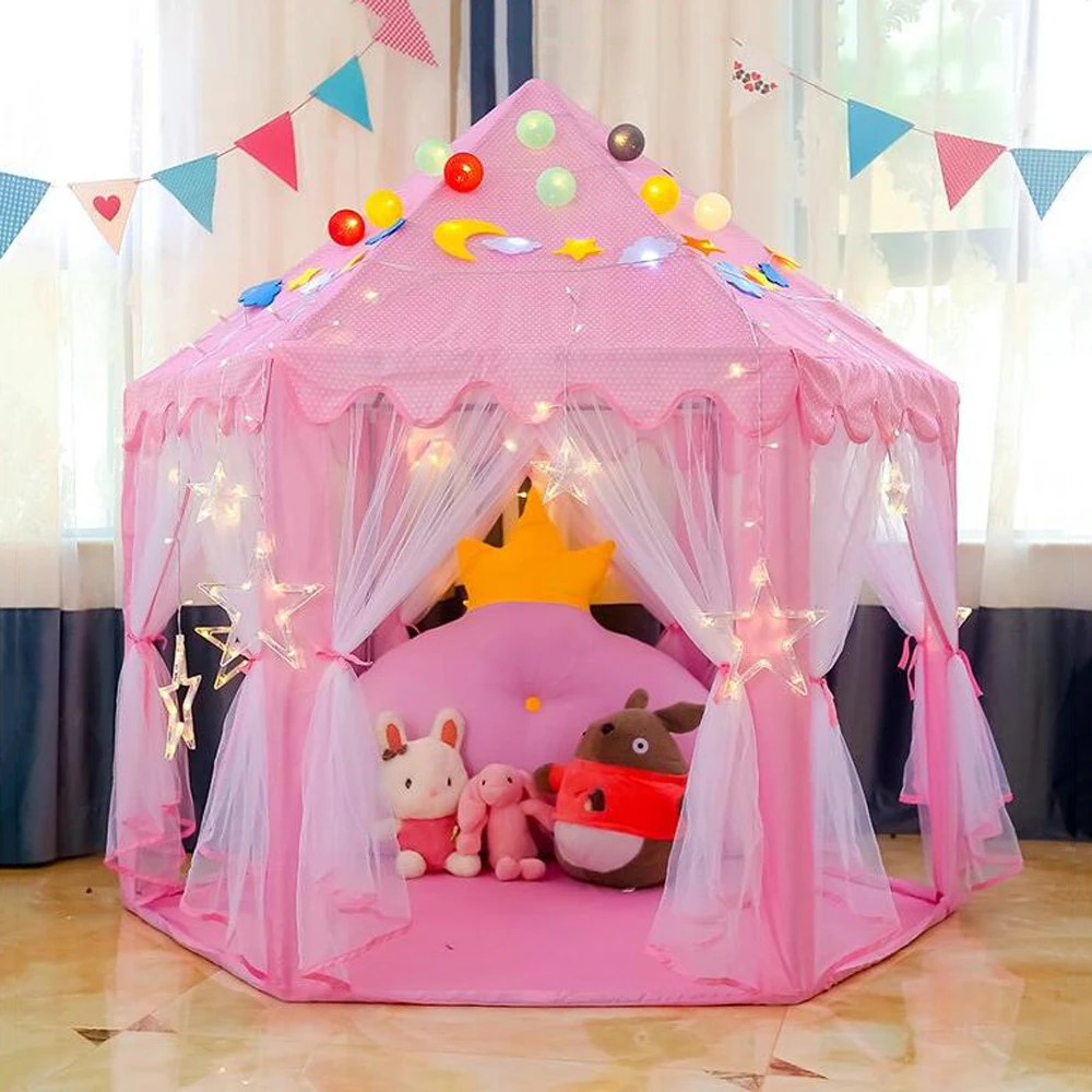 Portable Children\'s Tent for Kids Tent Toys Girls Princess Castle Tipi Infantil Children\'s House Vigvam Teepee Baby Tent Gifts