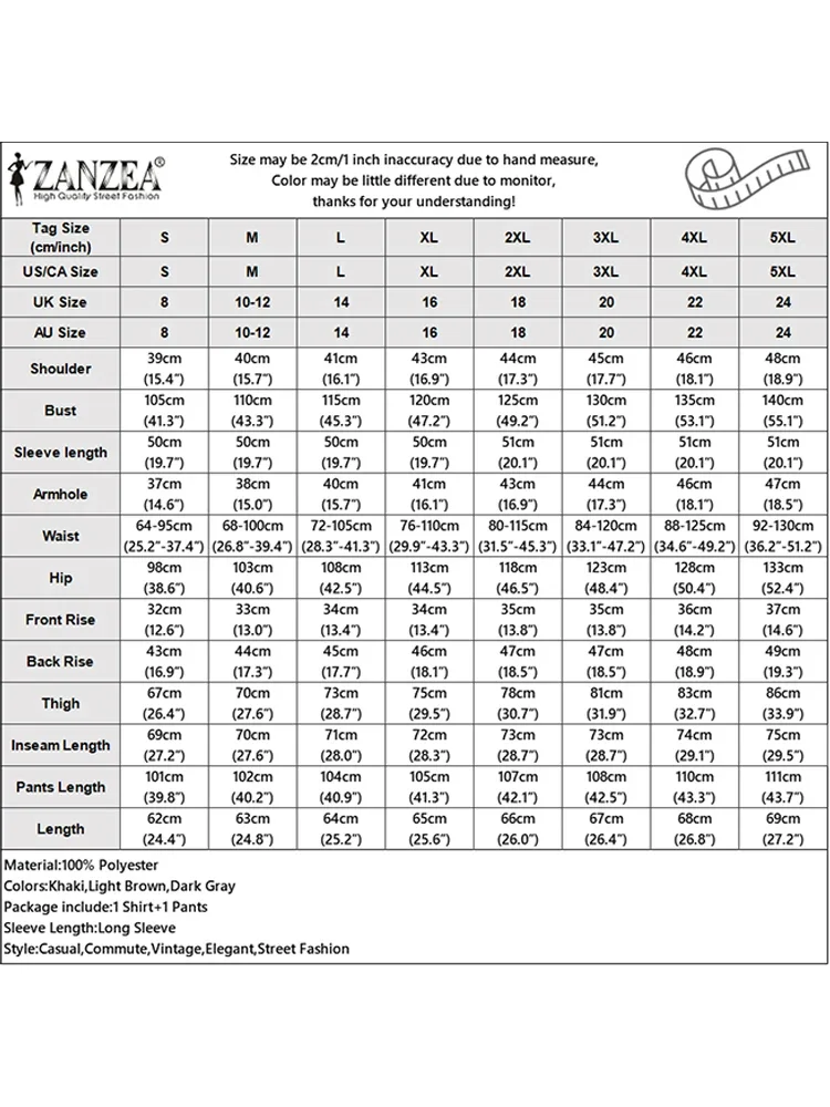 Tuta leopardata autunnale 2025 ZANZEA Set da 2 pezzi da donna alla moda Camicetta a maniche lunghe con risvolto vintage Set di pantaloni a gamba larga Abiti da lavoro