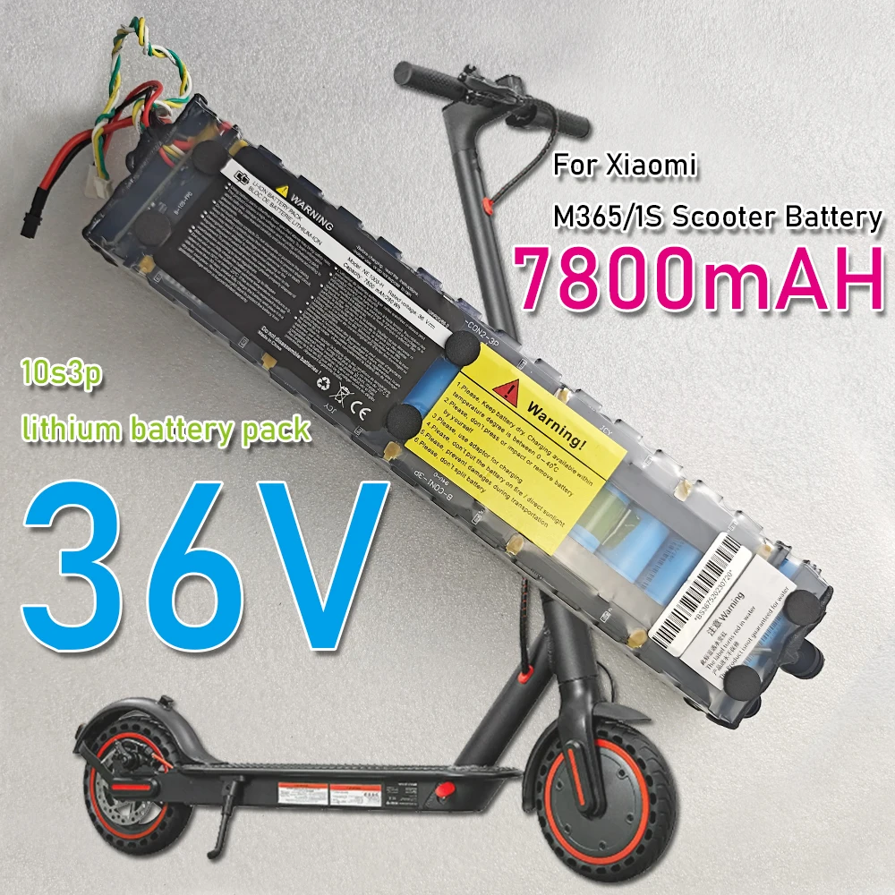 

10S3P 7800mAh 36V Battery Pack for Xiaomi M365 Electric Scooter 18650 NE1003-H Cell Communication Interface Discharge Tail Light