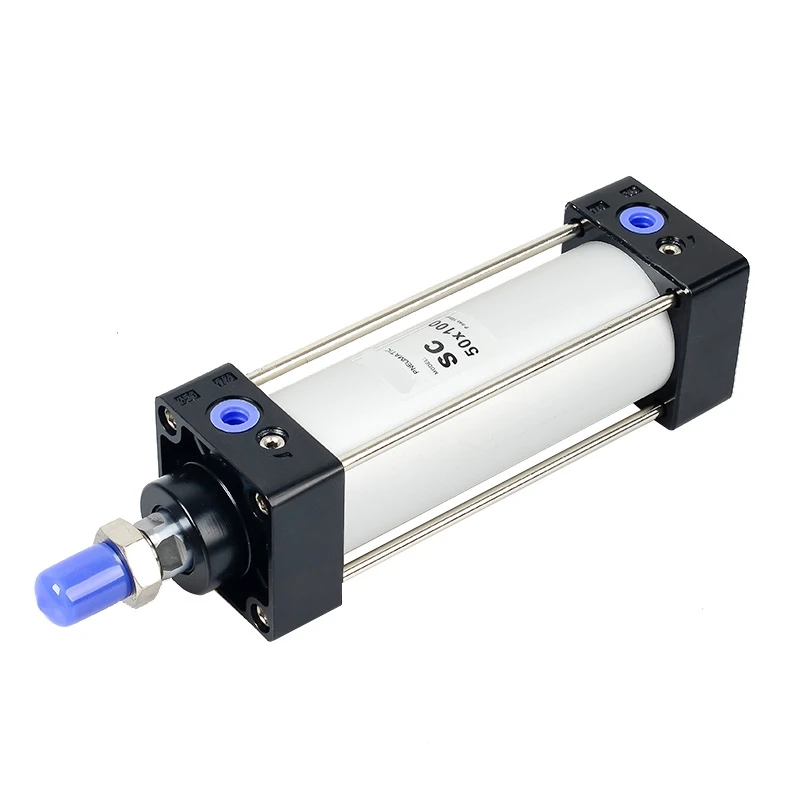SC32 40 50 63 80 100 Pneumatic Cylinder Double Acting Single Rod Air Cylinder Aluminum Alloy Bore 32-100mm Stroke 50-1000mm SC S