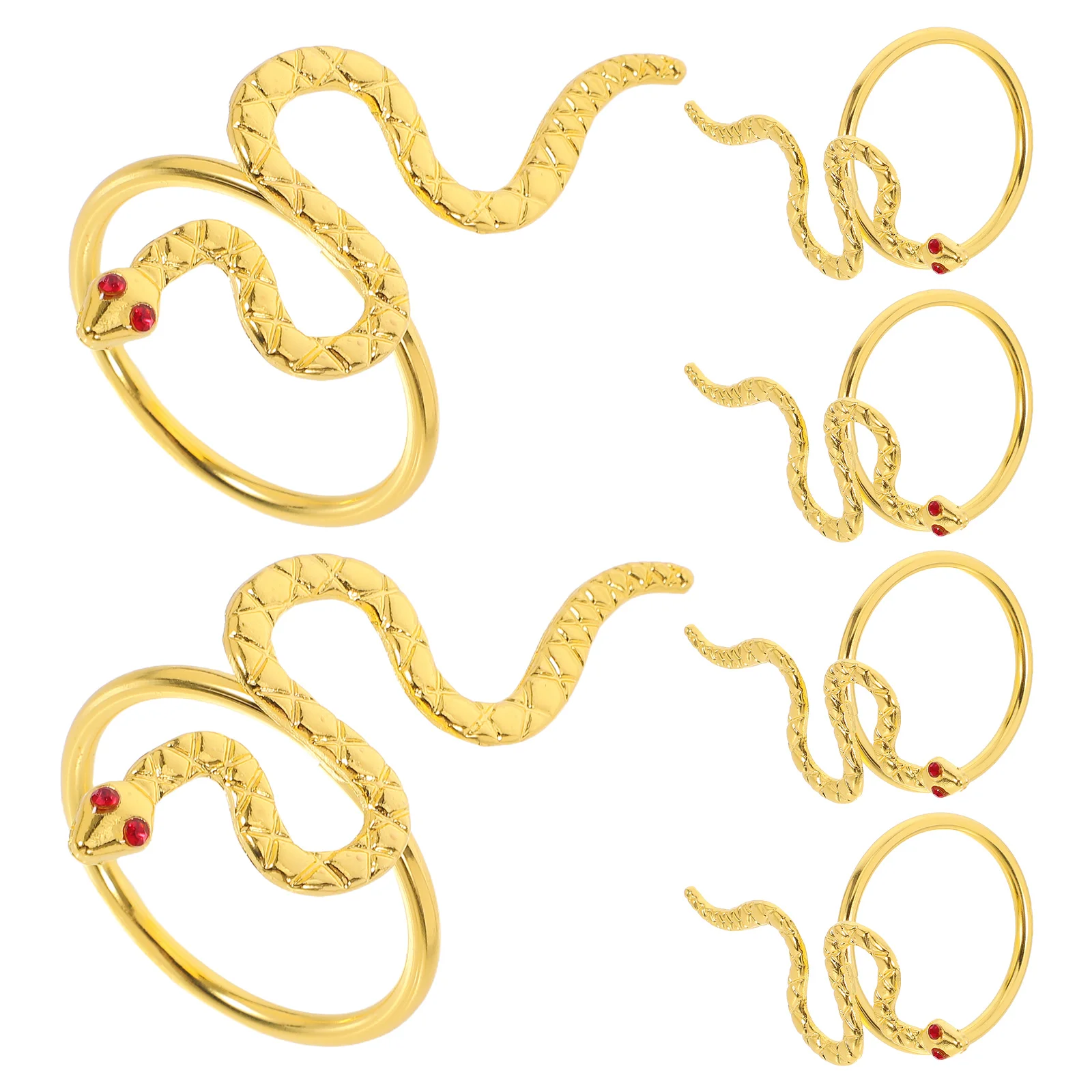 

6pcs Rings Alloy Snake Serviette Holder Animal Theme 2025 Snake Year Tableware Party Supplies Home Decor