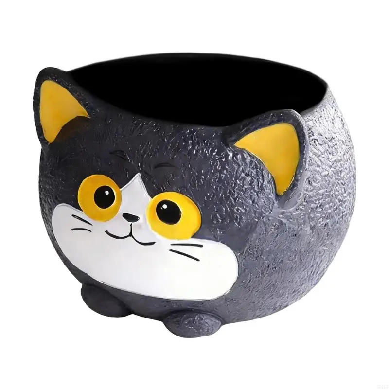 Funny Black Cats Design Flower Pot Resin Succulents Planter For Herbs Cactus Decors 55KF