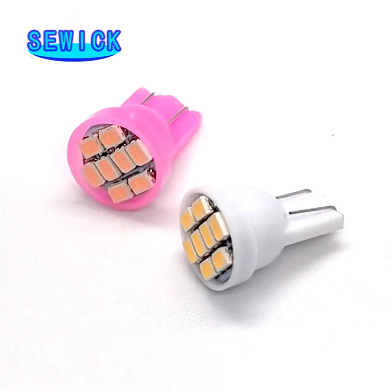 100pcs AC DC 6V 6.3V 12V T10 555 Non polar 8 SMD 1206 3020 194 168 LED Bulbs Wedge pinball machine White Red Blue Green Yellow