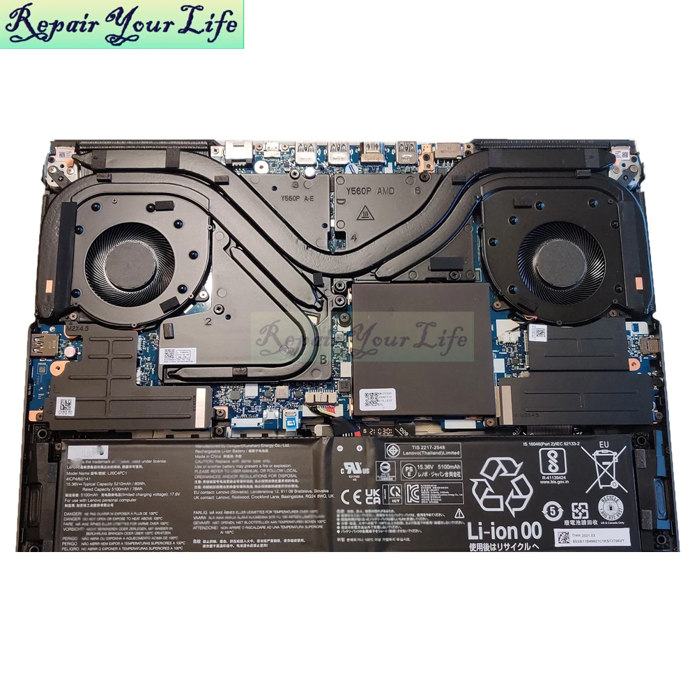 Wentylatory chłodzące do laptopa GPU GPU dla Lenovo Legion 5 PRO-16ACH6H 16 ach6 R9000P Y9000P 2021 chłodnica 5 h40s20280 5 h40s20277