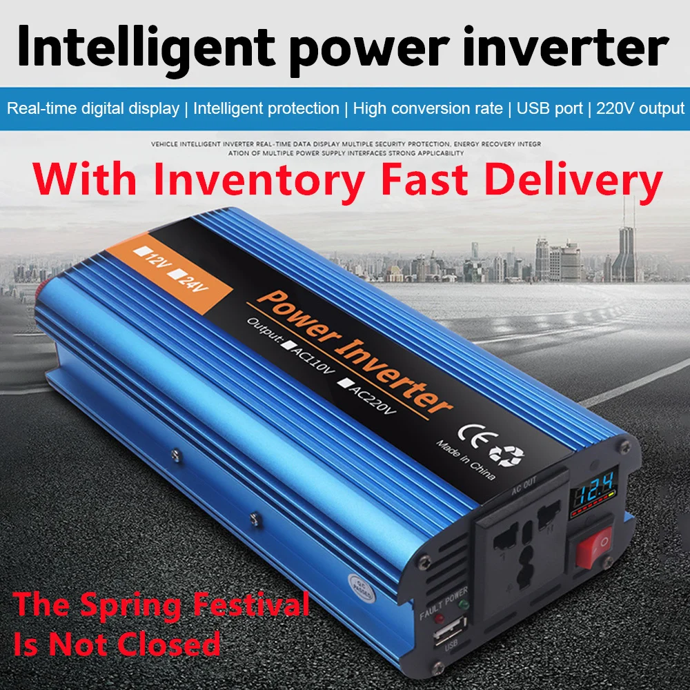 

6000W Corrected Sine Wave Inverter 12v 220v Car Solar Inverter 24V 220V Sine Wave Voltage Converter Adapter 12v 220v