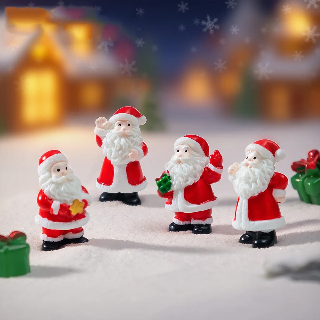 Santa Claus Figurine Colorful Christmas Ornaments Christmas Tree Decor Mini Miniature Christmas Decorations For Windowsill Home