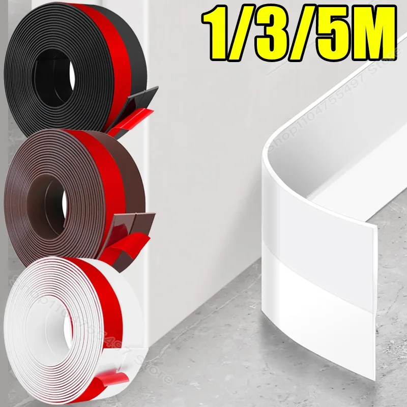 

1/3/5rolls Height Door Seal Strip Flexible Soft PVC Under Door Weatherstrip 1M Self-Adhesive Tape Dustproof Windproof Stripping