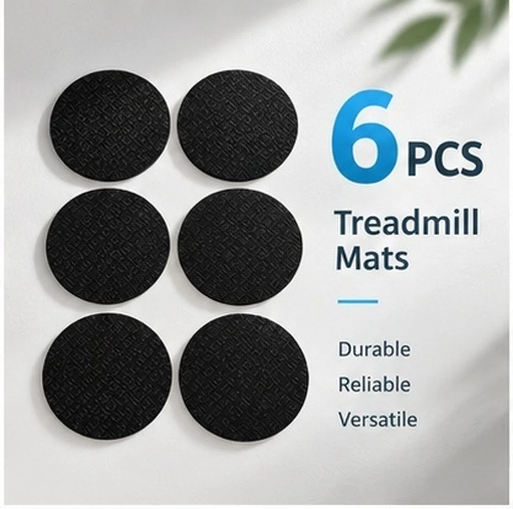 6Pcs Treadmill Mat Pads Thick Sound Absorbing Noise Reducing Non Slip Floor Protector for Home Gym Fitness Equipment Use