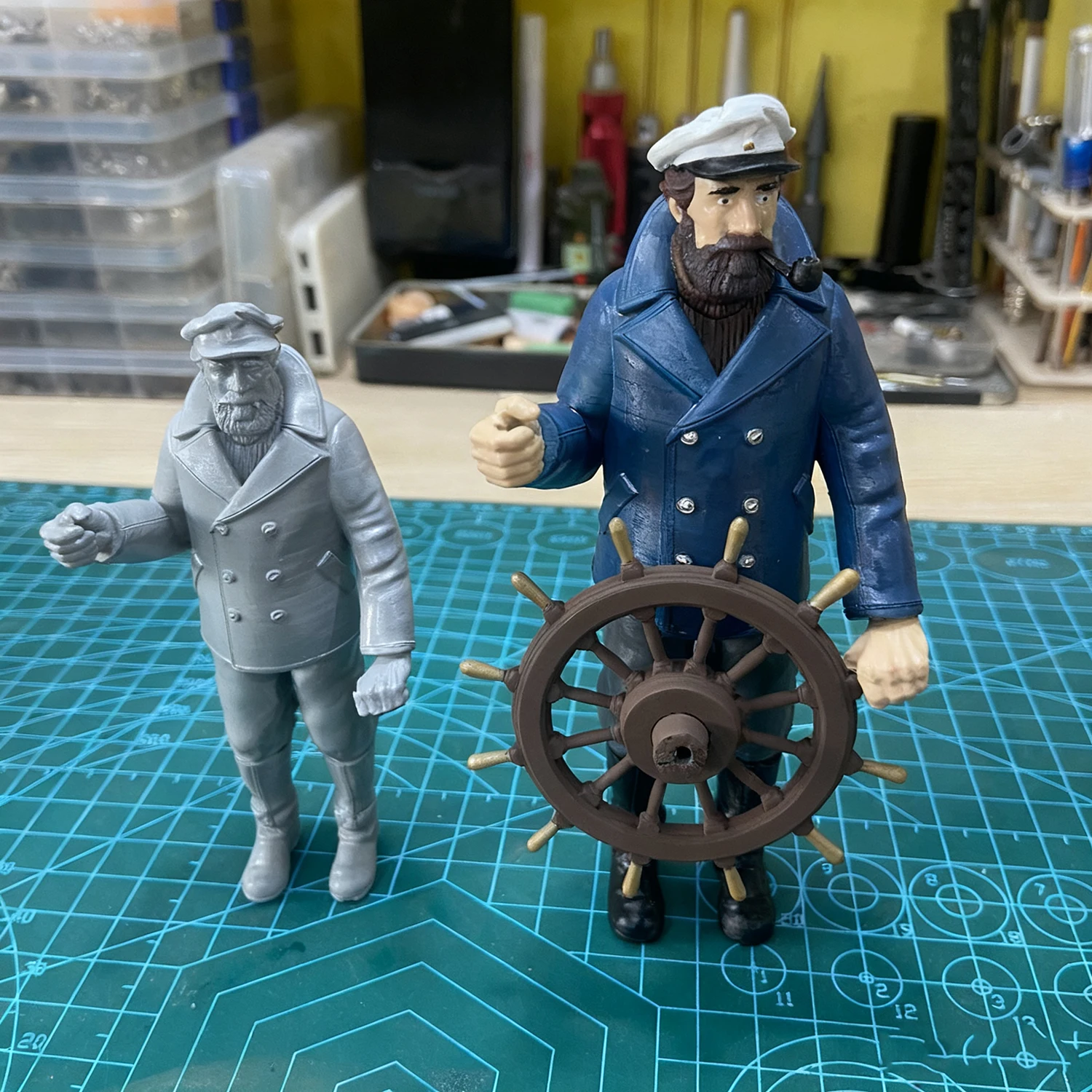 โมเดลจำลองเรือขนาด 1/18 รูปปั้นกัปตัน พิมพ์ 3 มิติ อุปกรณ์ประกอบฉากอเนกประสงค์