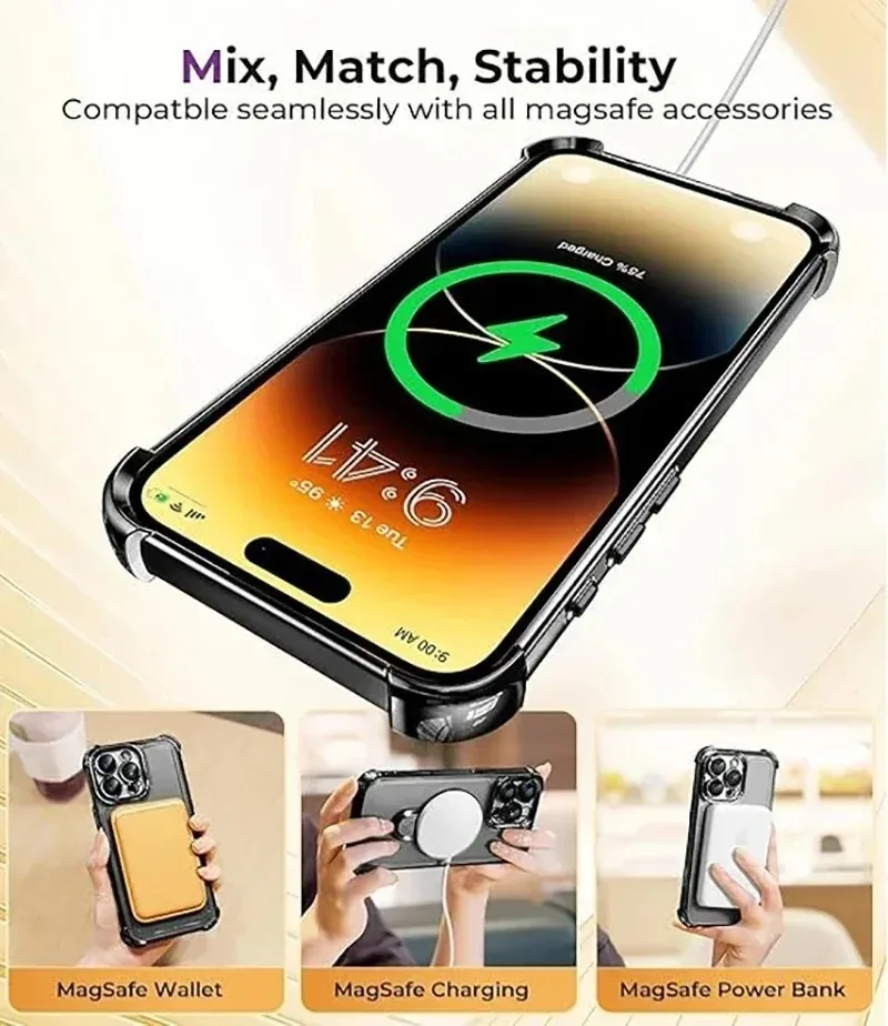 آيفون 17 برو ماكس الفاخرة قوس المغناطيسي قضية الهاتف المحمول آيفون 16 15 برو ماكس زائد تصفيح غطاء سيليكون للصدمات #3