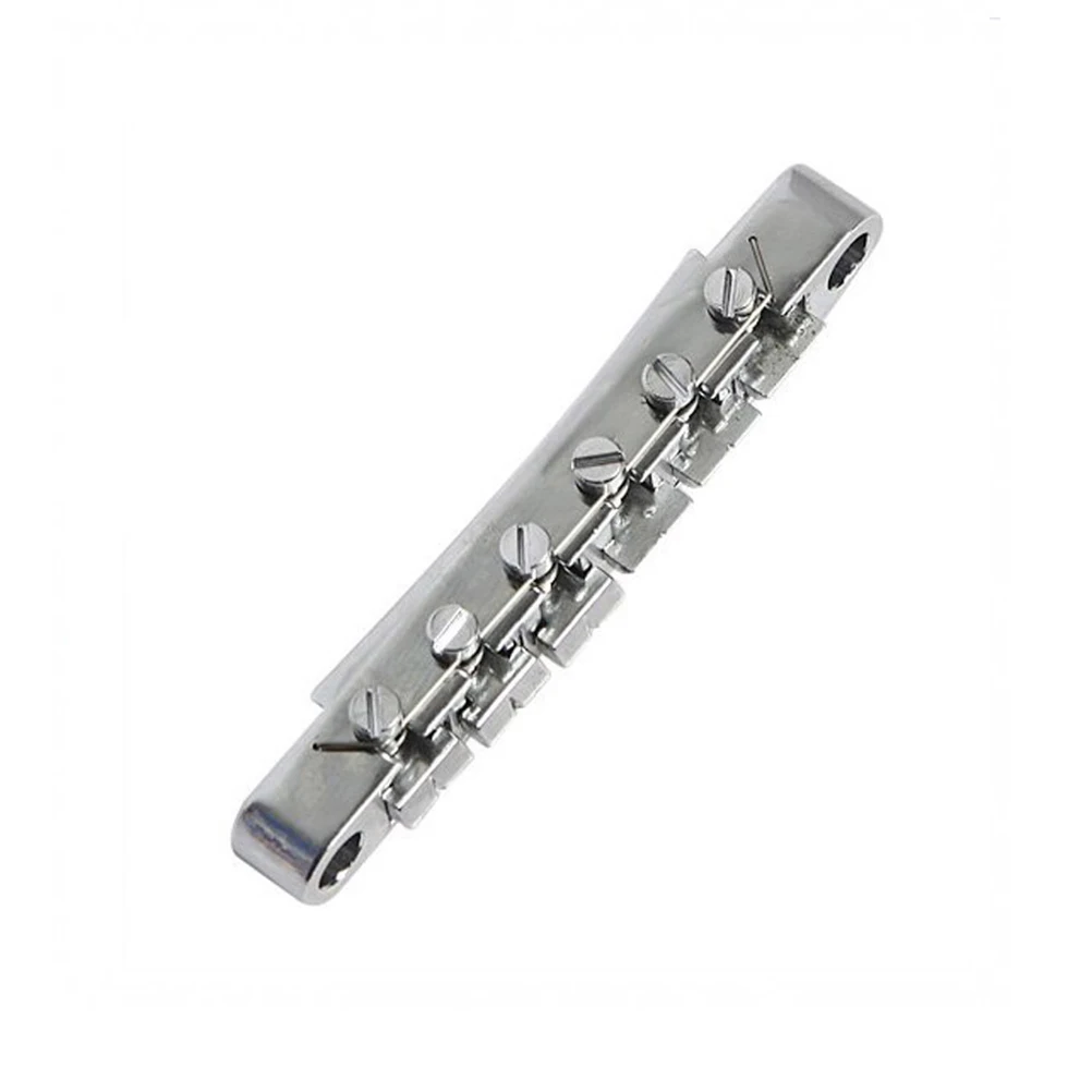 

6pcs Metal Electric 6 String Locking Bridge Adjustable Roller Saddle For Silver Durable Replacement Guitar Parts Guitar