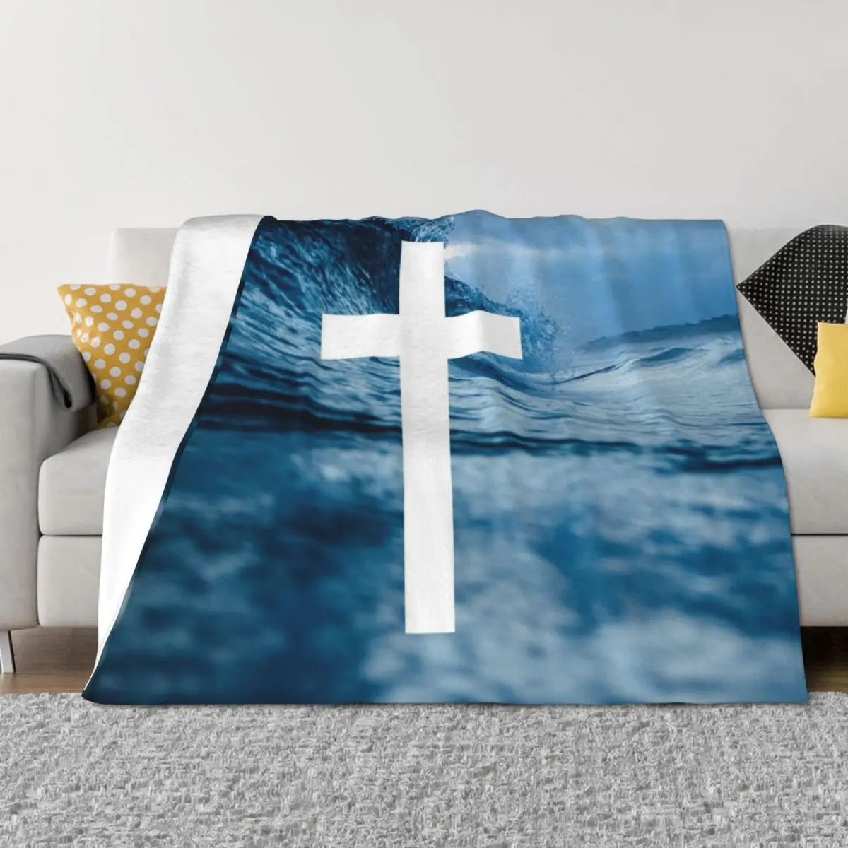 

Christian Cross Throw Blanket Beautifuls Thins Plush Furrys Blankets