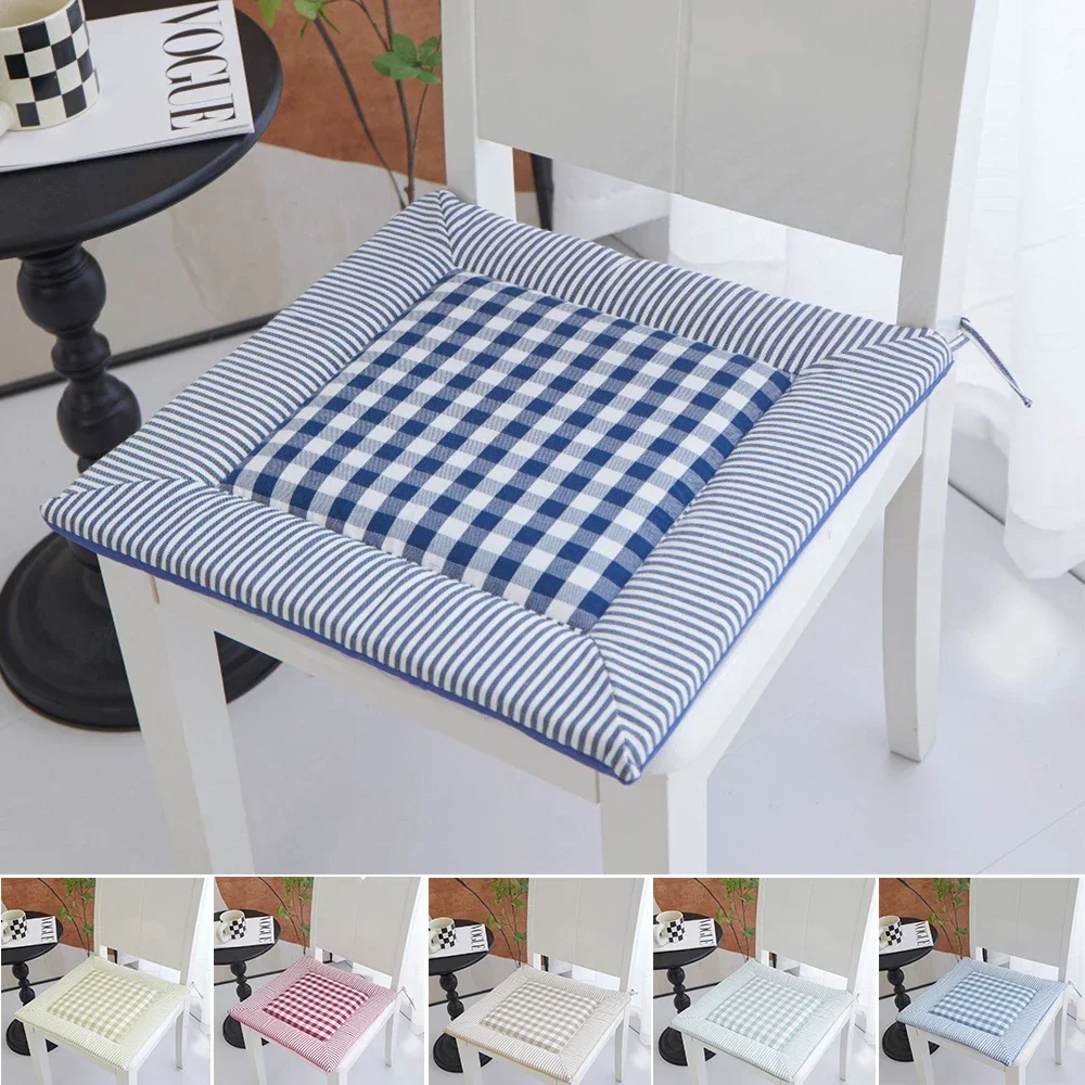 16inch Square Thick Booster Seat Cushions for Patio Dining Living Room Office Chair Student Bench Simple Linen Chair Cushion방석