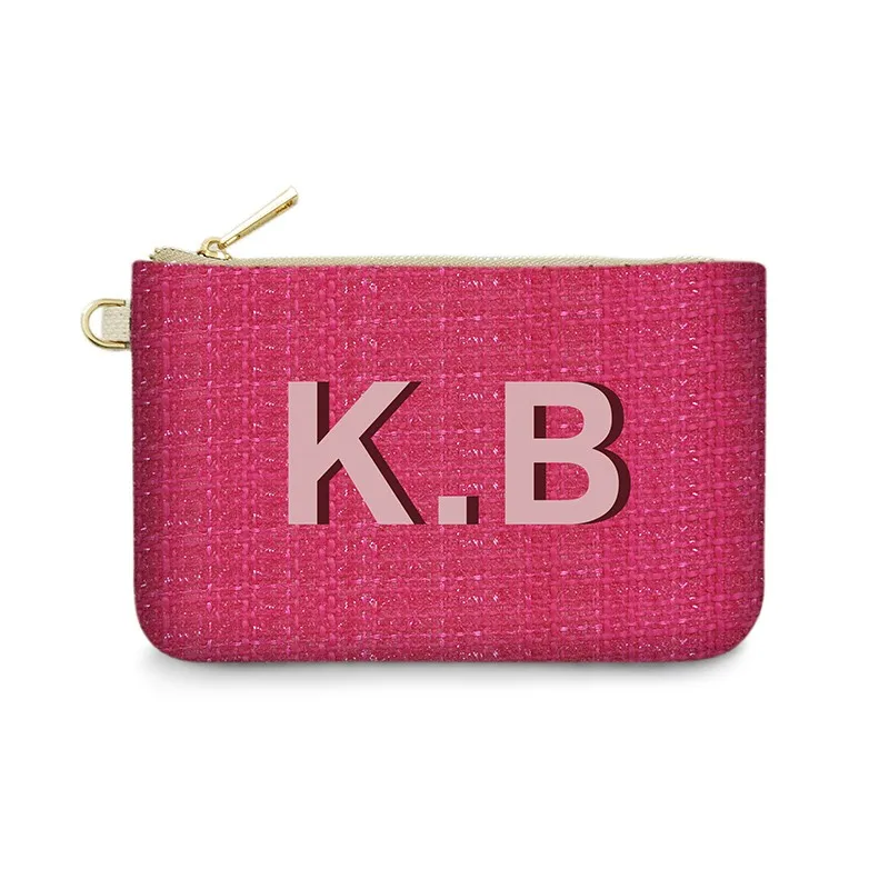 Personalized Knitted Fabric Coin Purse Customizable Letter Phone Bag Bridesmaid Proposal Gift Clutch Bag Name Wallet