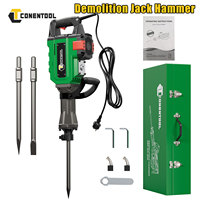 CONENTOOL Demolition Jack Hammer 3800W Jack Hammer Concrete Breaker Heavy Duty Electric Jack Hammer 2 Chisel Bits Breaking Holes