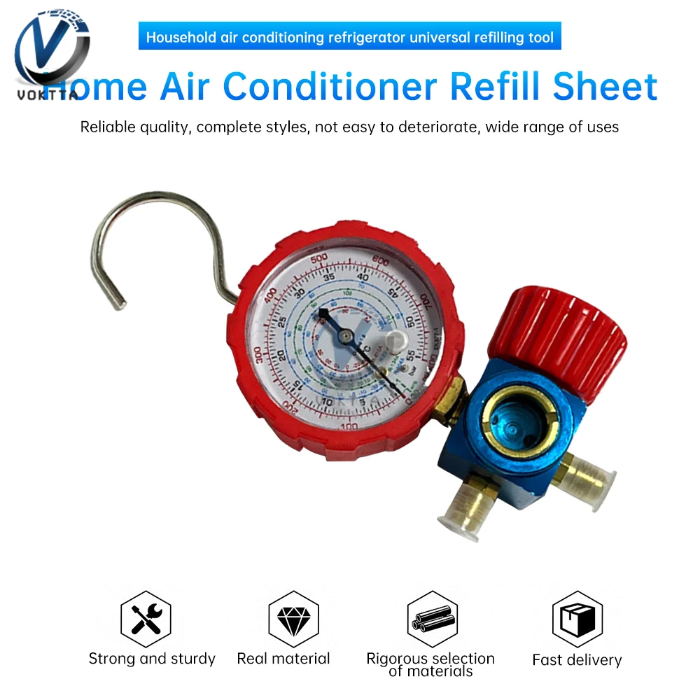 500/800PSI Air Conditioning Pressure Gauge Refrigerant Manometer Manometer Diagnostic Manifold Gauge For R410A R22 R134a R404A