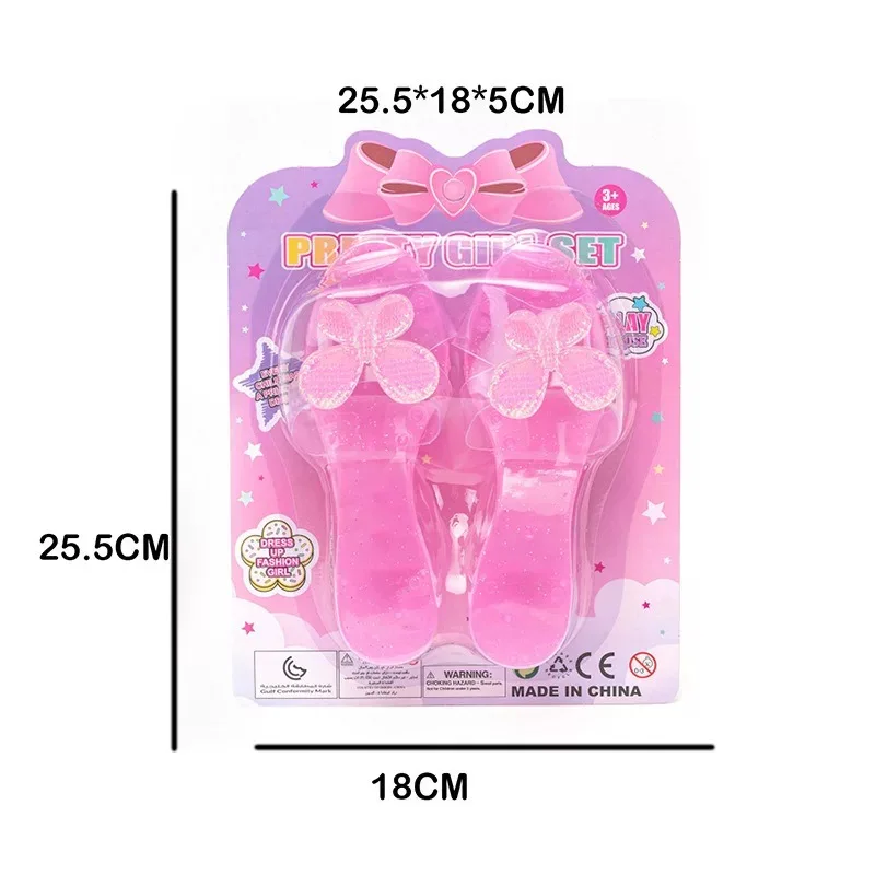 Crystal Princess Shoes Dress Up Toy For Girls 3 Year,High Heel Party Cosplay Toys Set With Sparkly Accessories Pretend Play Gift