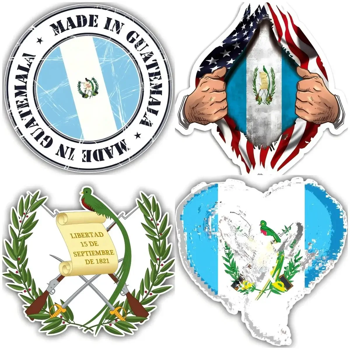 

Guatemala Flag Stickers Bumper Guitar Phone Window Engine Cover Decorative Decal
