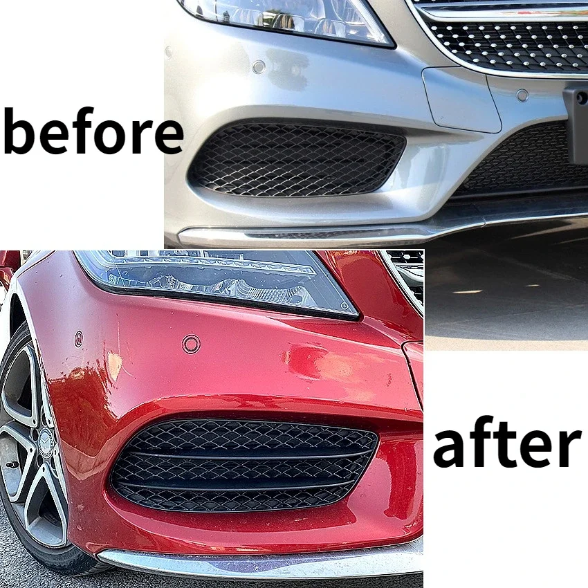 Front Bumper Lip Spoiler Splitter For Mercedes-Benz CLS Class C218 CLS260 CLS300 AMG 2015-2017 Air Intake Grille Fog Lamp Trim