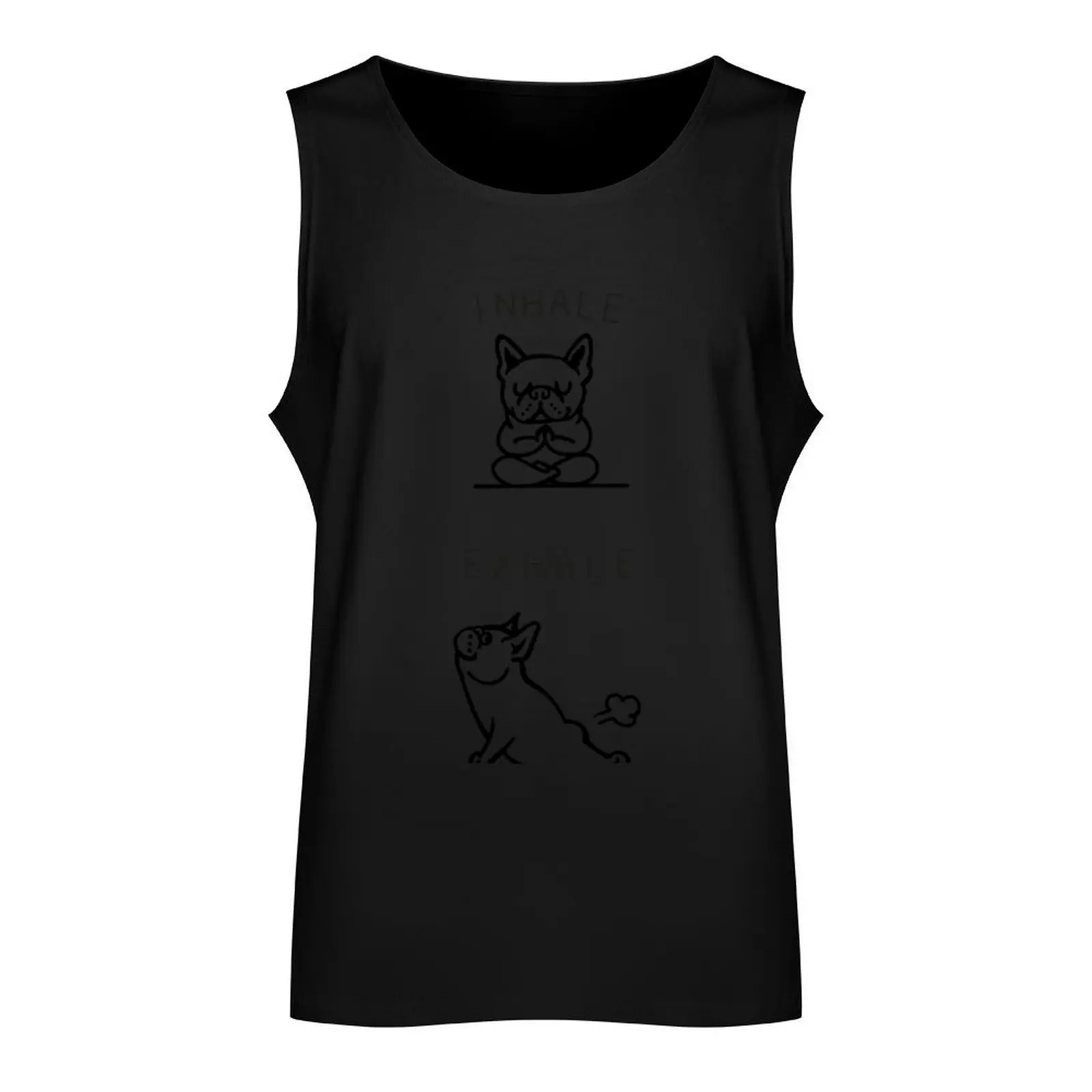 Inhale Exhale Frenchie Tank Top basketball men gym clothing Man sleeveless shirt Men's gym clothing