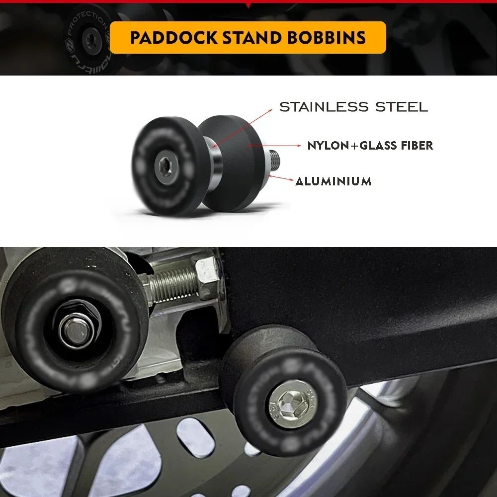 For Aprilia RS660 TUONO 660 RSV4 RSV4RF/RR Shiver 900 Dorsoduro SL 750 V4 Motorcycle Paddock Stannd Screw Swingarm Spools Slider