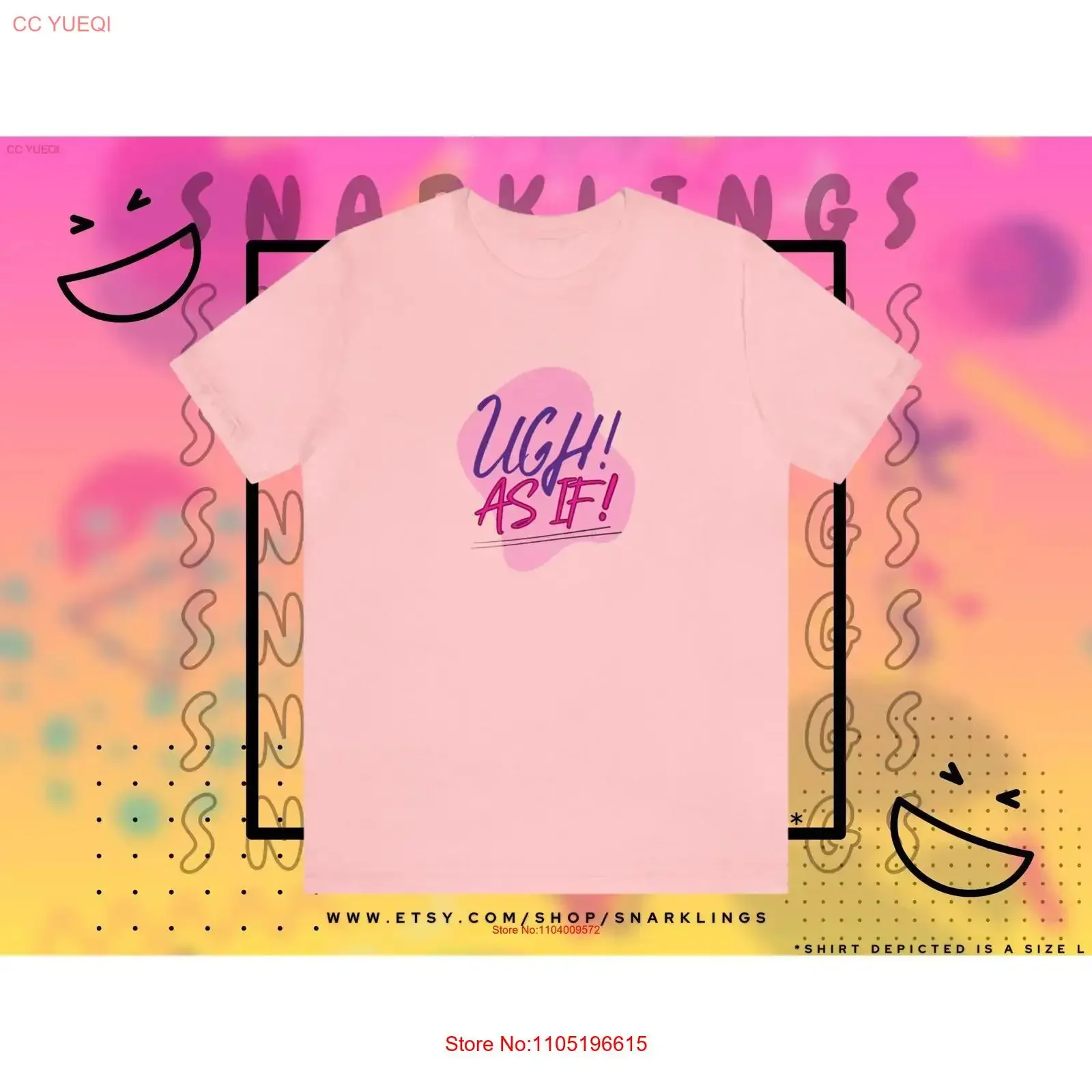 Ugh As If camiseta Cher Horowitz Clueless película Alicia Silverstone Top 90s vintage lavado gráfico elegante Casual versátil homme