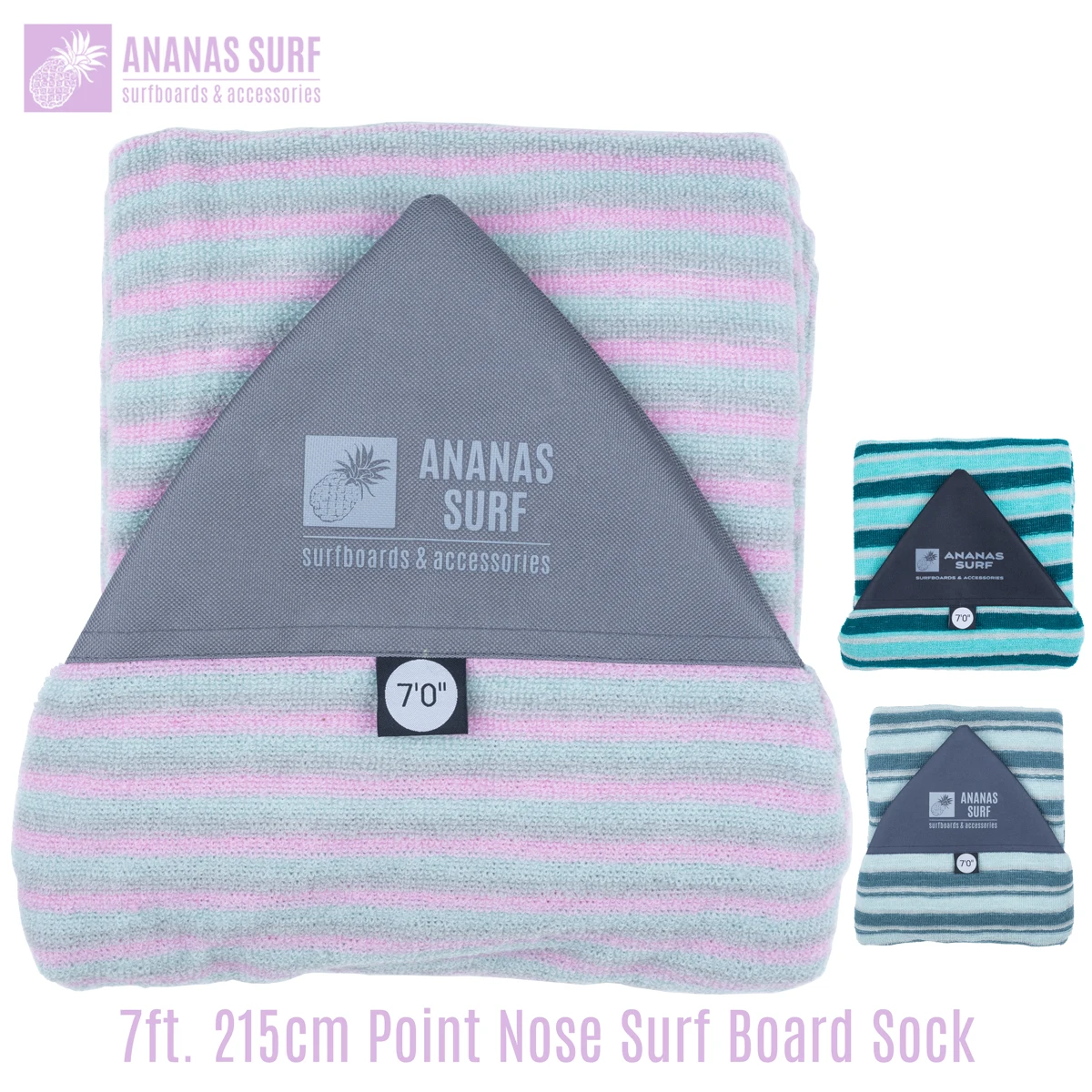 Ananas Surf 7'0 "213 cm calcetín para tabla de surf 7 pies tabla corta Hibryd punta nariz bolsa de cubierta suave tela protectora de punto de rizo elástico