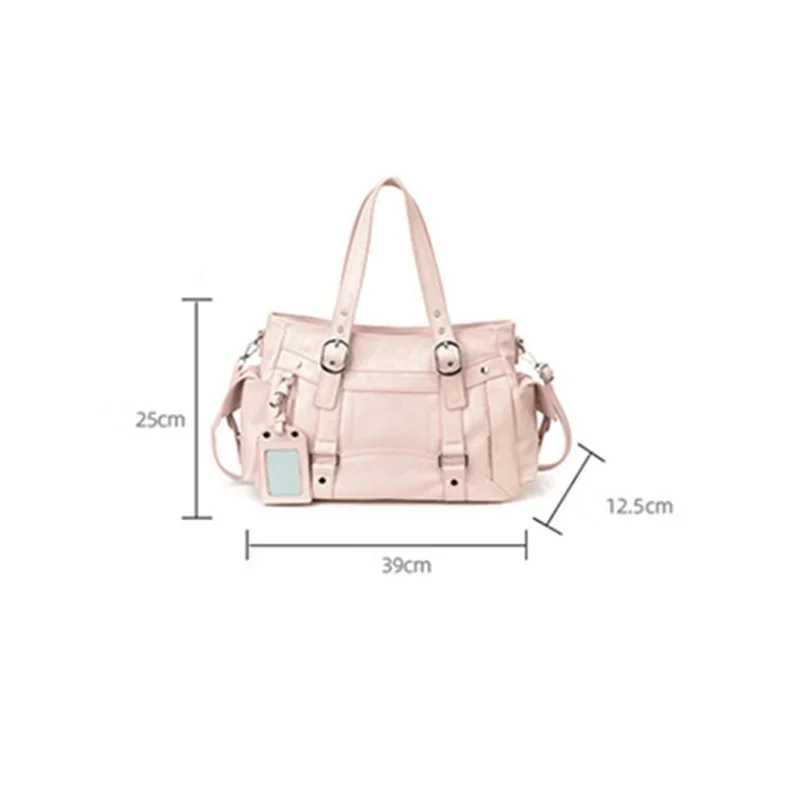 2026 Trendy Sweet‑cool Large Capacity Tote Bag Versatile Simple Commuting Women Handbag Shoulder Crossbody Bag Retro Biker Style
