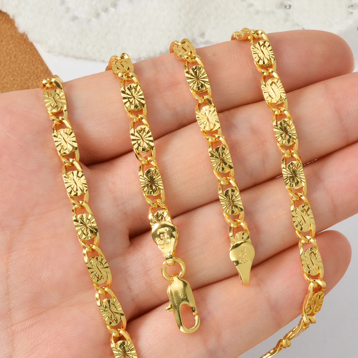 Classic Irregular 18k Gold Plated Copper Necklace New Fashion Pattern Dubai Link Chain for Women High-Quality Jewelry Gift