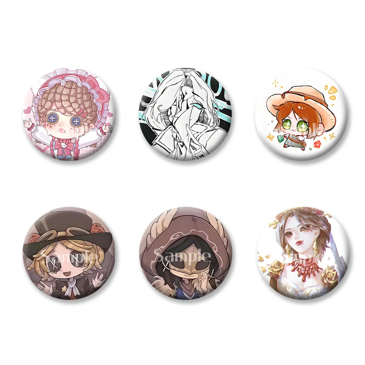 

The Fifth Personality Terror Anime Cartoon Flash Badge Keychains Makeup Mirror Fridge Magnet ACG Goods Game Peripherals Toy Gift