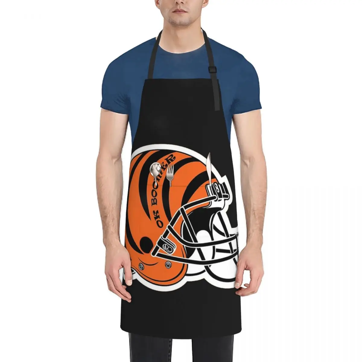 OK BOOMER - Cincinnati Bengals Helmet Apron Chef Cooking Baking Tablier Waterproof Bib Kitchen Cleaning Pinafore for Women Men