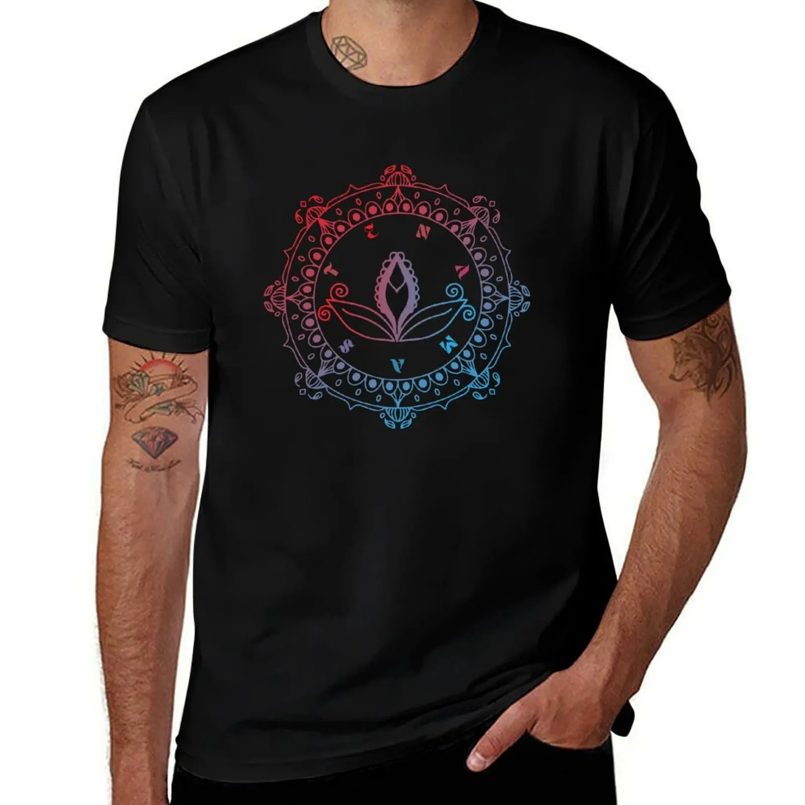 Namaste mandala T-Shirt Work Daily Short Sleeve Top