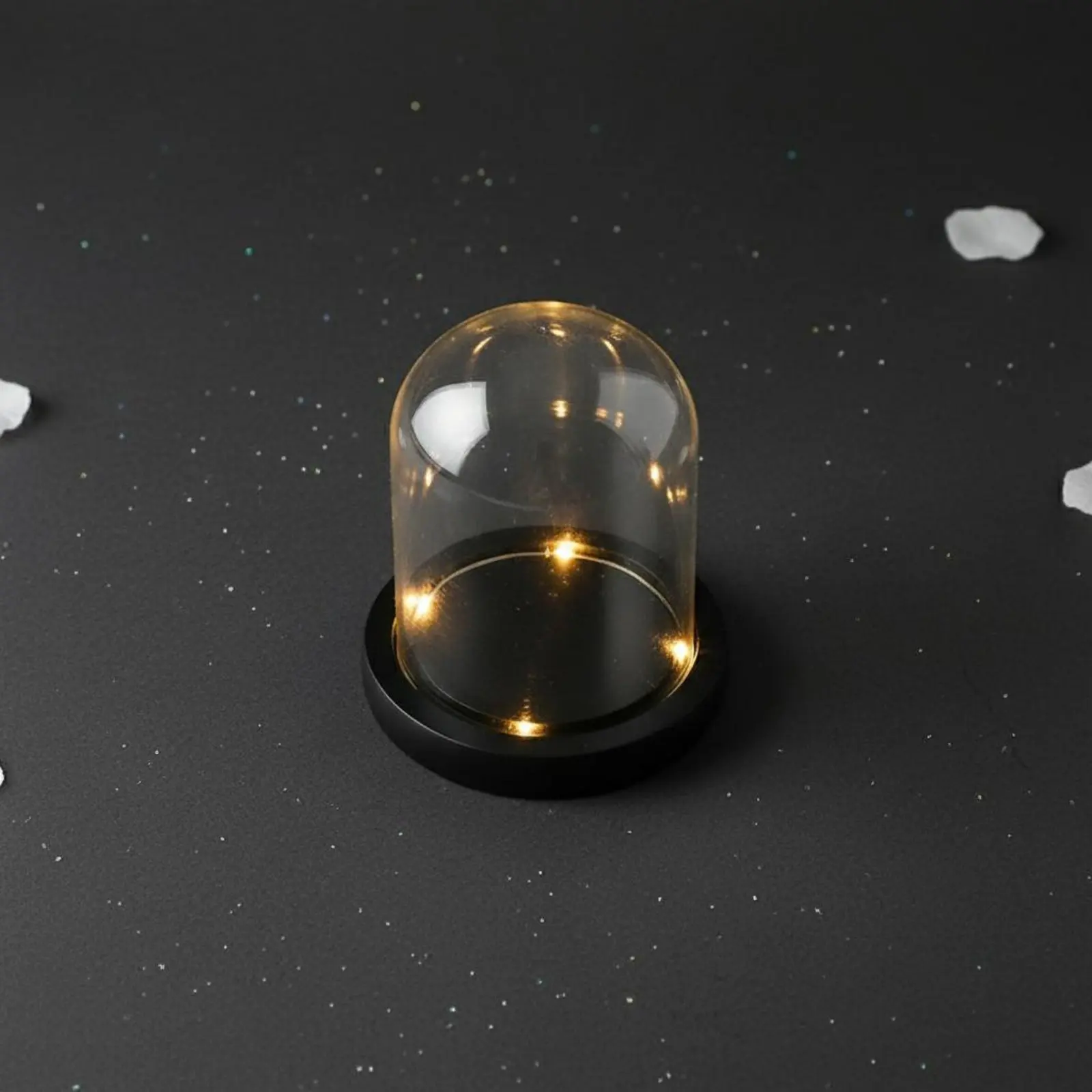 Glass Cloche with Illuminated Base Perfect Gift Lighted Glass Dome Display Dome with Illuminated Base Versatile House Decoration