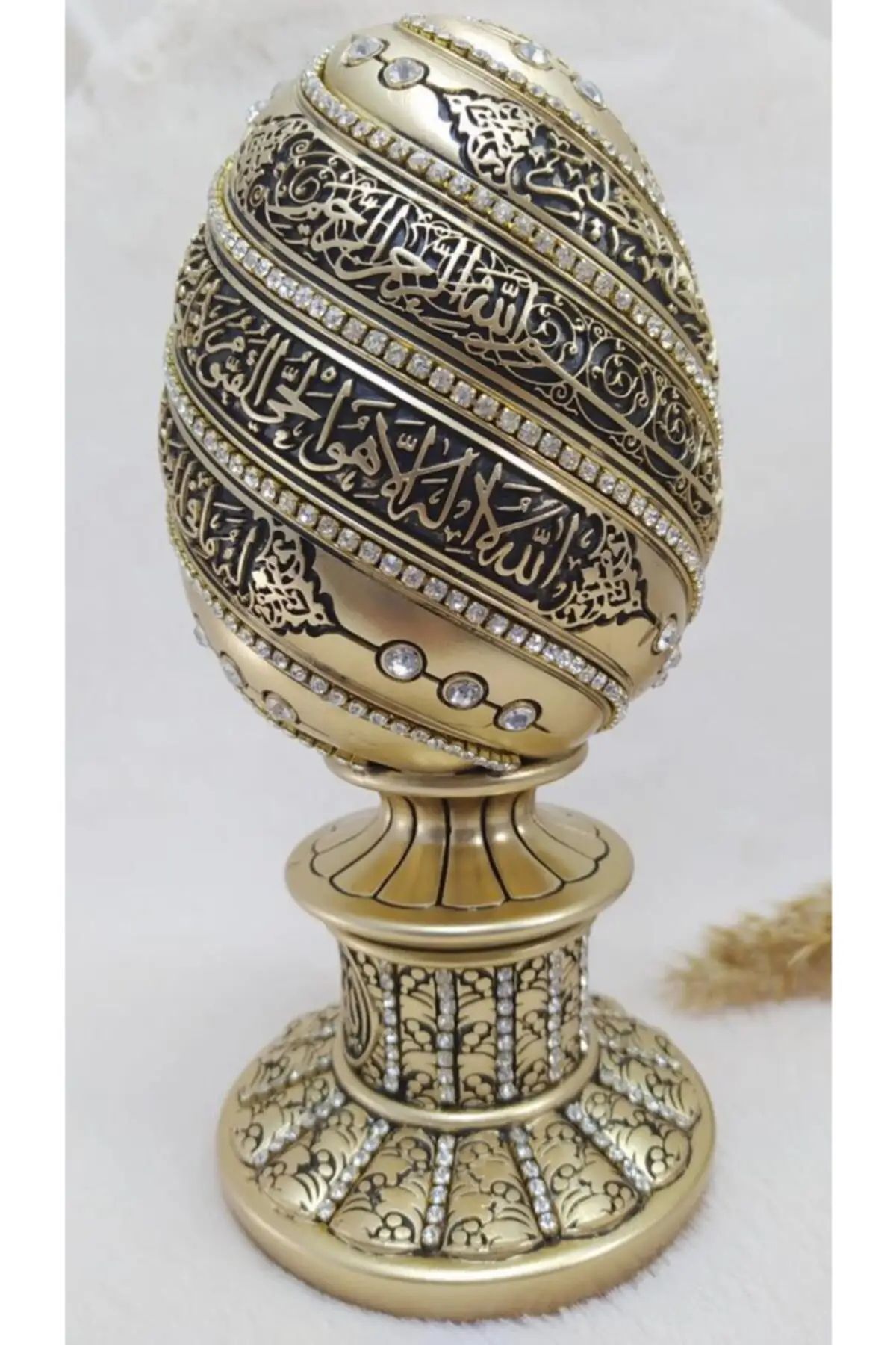 DOLBOVI egg verse-hand kurdish crystal stone religious object trinket large yellow