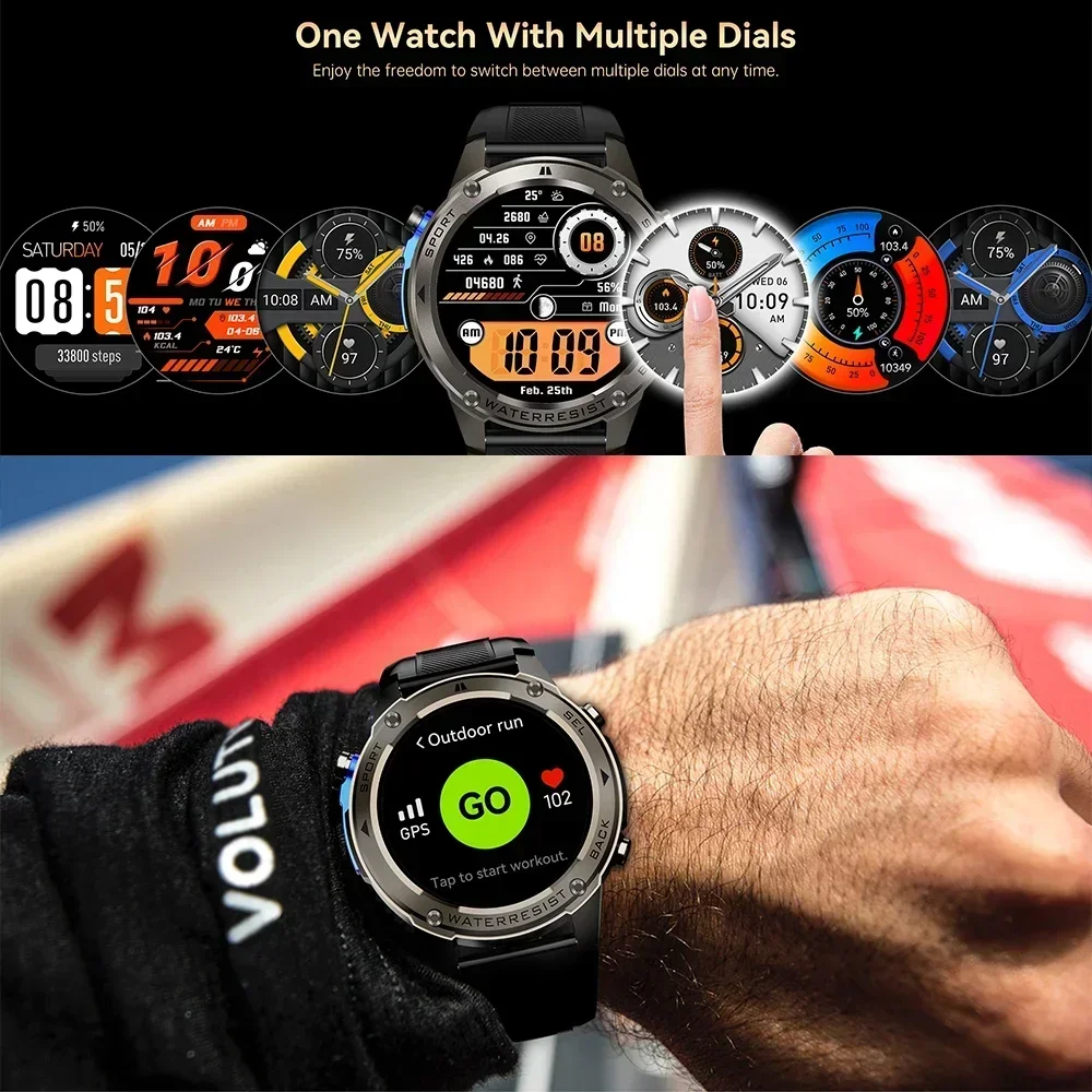2025 nowy oryginalny Premium GPS SmartWatch 5ATM wodoodporny zegarek Ultra HD AMOLED wbudowany kompas GPS BT Call dla HUAWEI SmartWatch