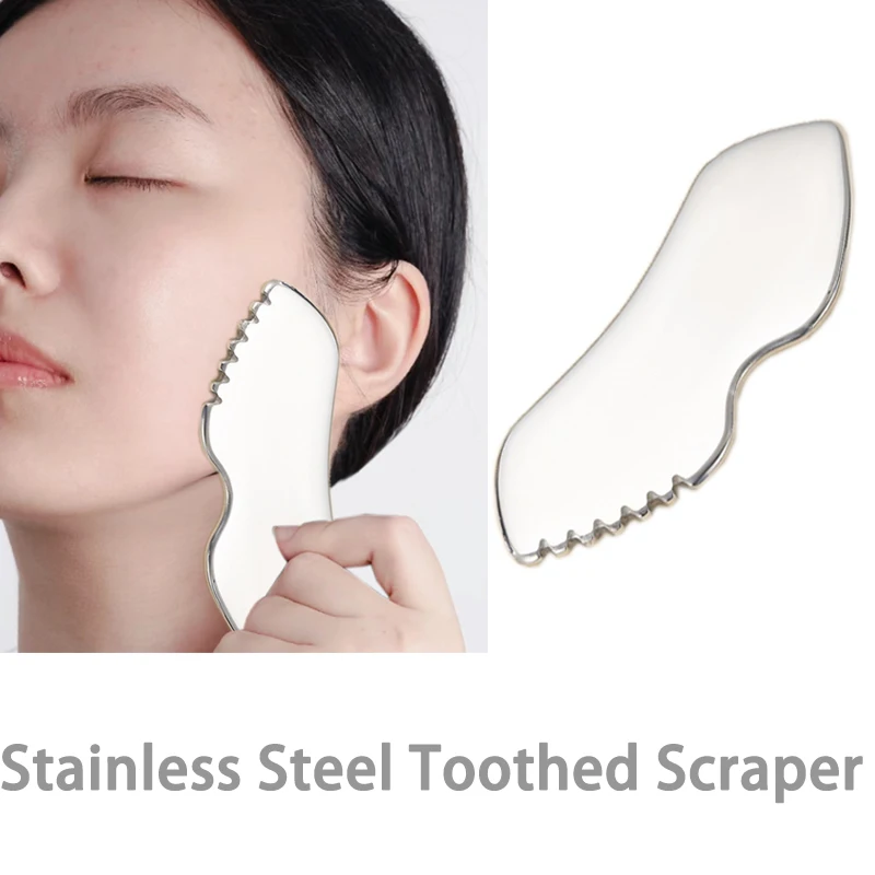 

Gua Sha Board Gears Stainless Steel Muscle Massage Tissue Therapy Scraping Plate Promote Blood Circulation Body Relaxation