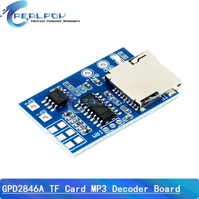 WTV020 GPD2846A Mini MP3 Player Module TF Card MP3 Decoder Board Sound Module Audio Voice Module For Arduino GM Power Supply