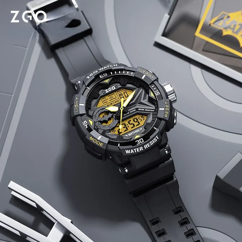 ZGO Animation Joint Genuine Boys Luminous Sports Watch Cool Sports Watch Black Technology Electronic Watches