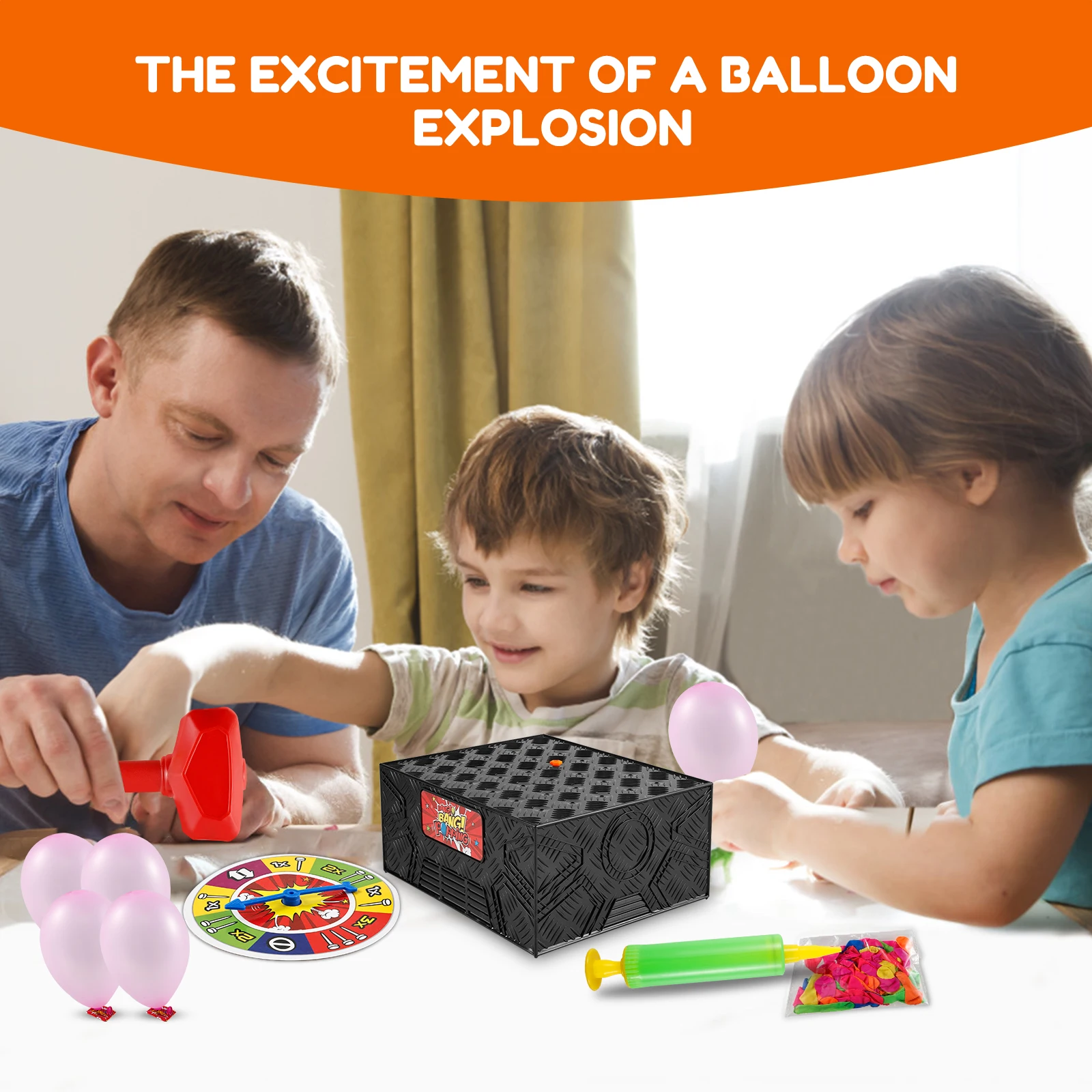 134Pcs Whack a Balloon Game Set Interactive Pop The Balloon Game Funny Tricky Balloon Desktop Board Games for Family Gatherings