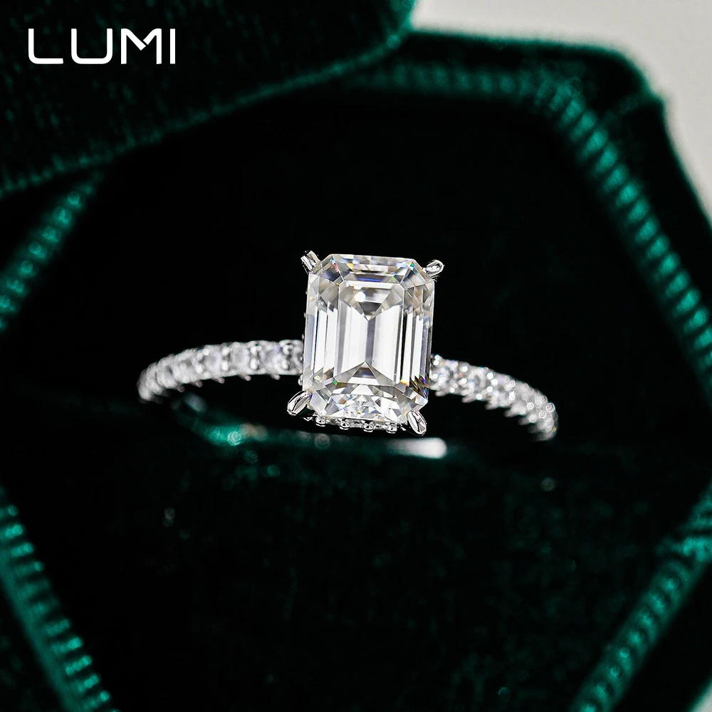 

1-3CT Emerald Cut D color Moissanite Diamond 925 Sterling Silver Ring for Women Super Beautiful Daily Wear or Birthday Gift