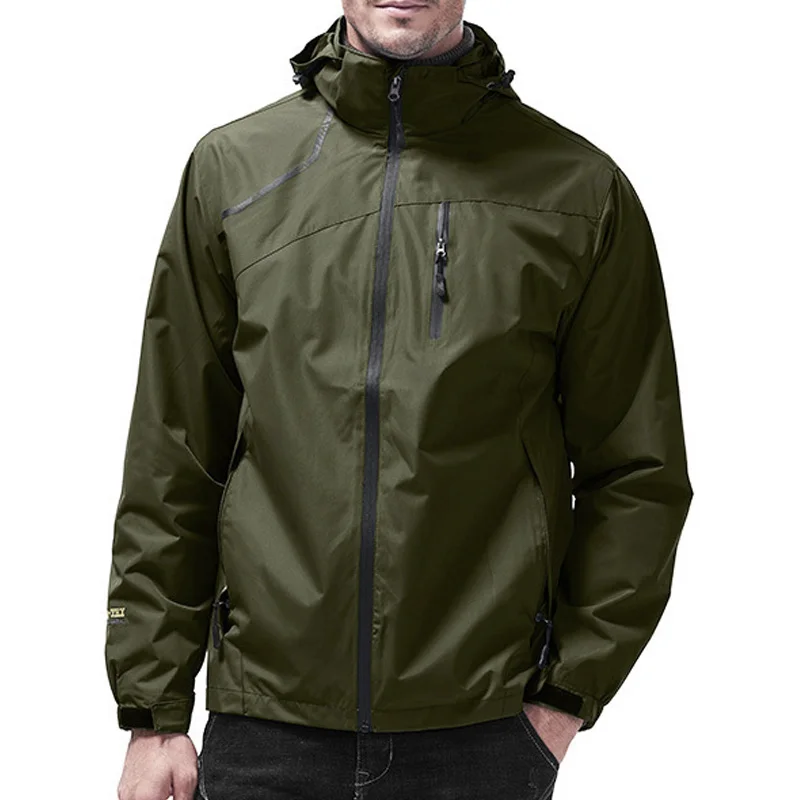 Giacca Tattica Softshell Impermeabile Per Uomo – Antivento Con Cappuccio, Leggera Per Mezza Stagione - 5