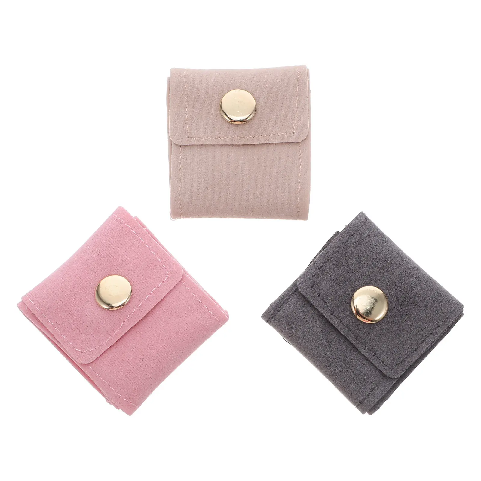 

3 Pcs Jewelry Pouch Button Bag Bracelet Bags Mini Case Pouches for Travel Zippered