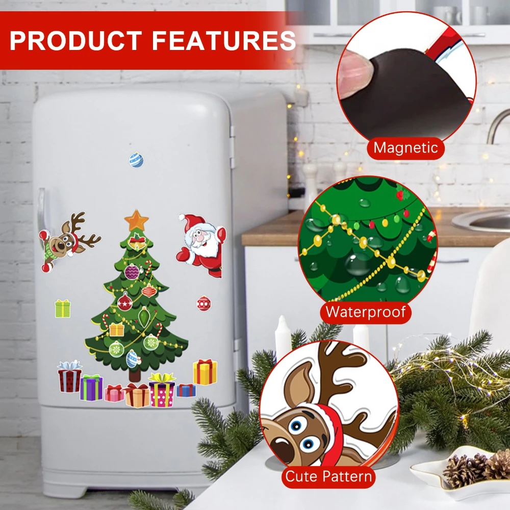 For Refrigerator Door Decor With Festive Fridge Metal Garage Stickers Home Decor for Indoors Outdoor Metal Door Mailbox Car